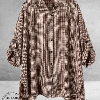 Frenzi Blouse Oversized Ruit Bruin