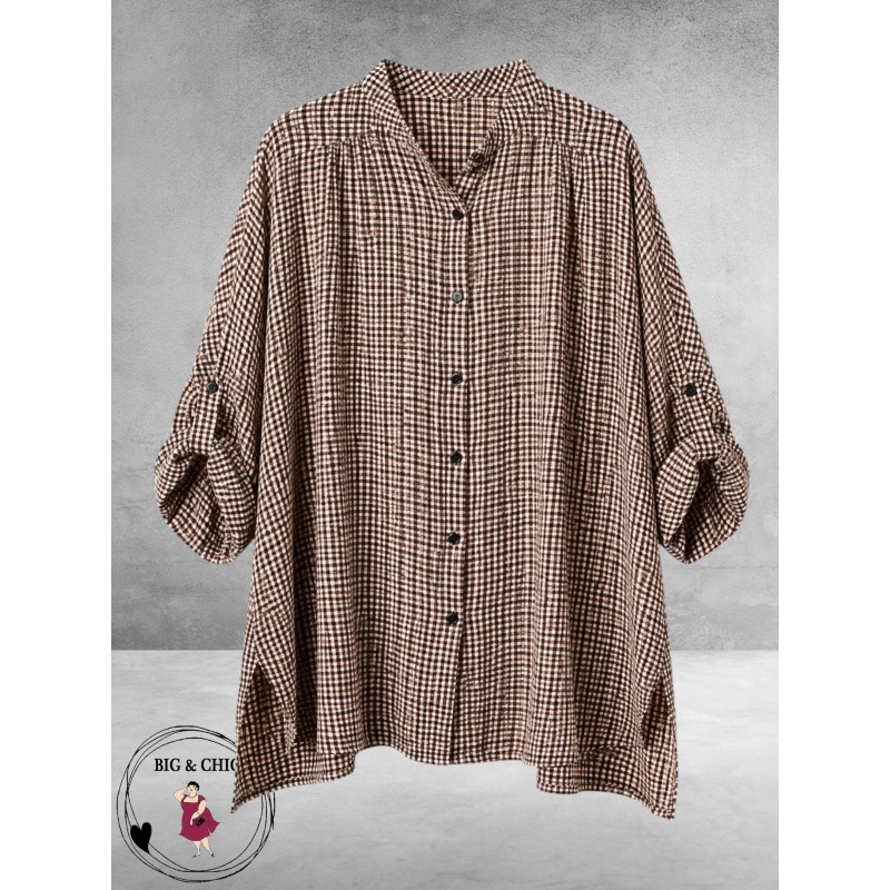 Frenzi Blouse Oversized Ruit Bruin