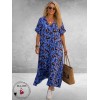 FRENZI Jurk Lang Blauw Multi