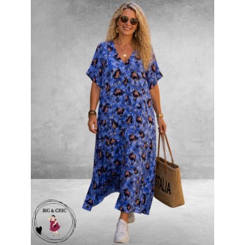 FRENZI Jurk Lang Blauw Multi