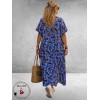 FRENZI Jurk Lang Blauw Multi