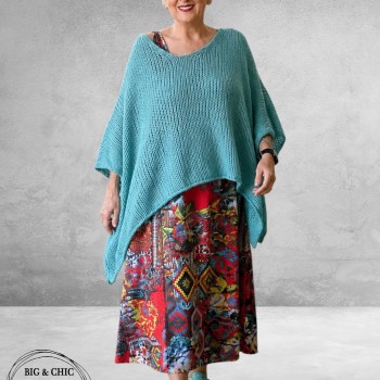 Frenzi Overgooier-Trui Turquoise