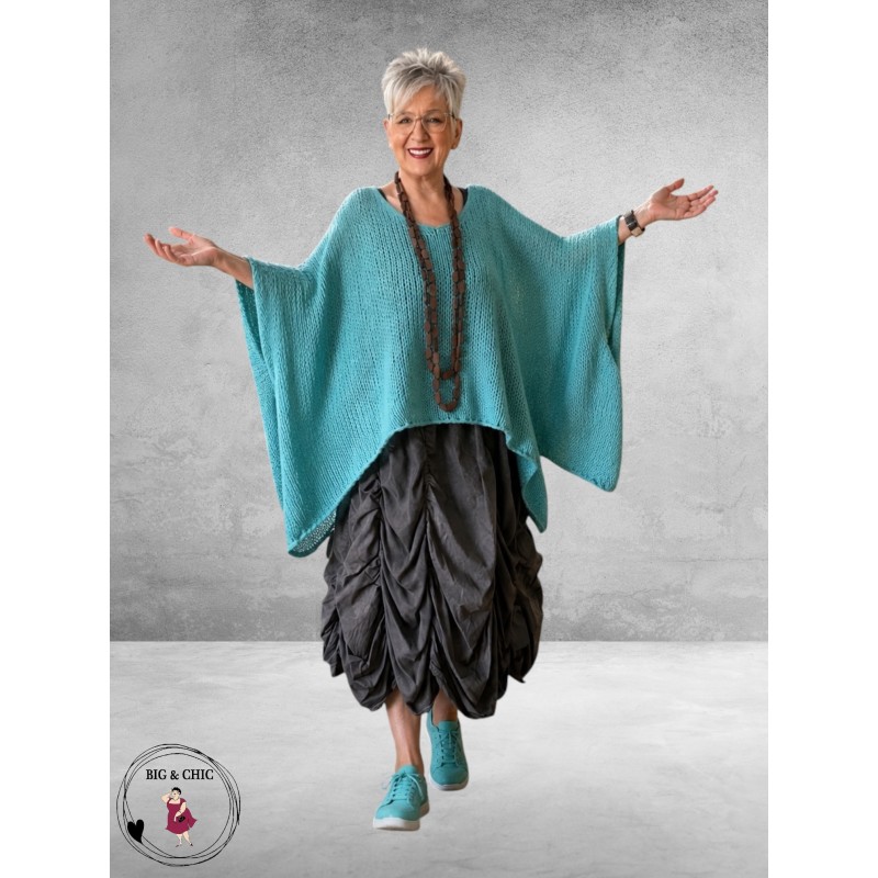 Frenzi Overgooier-Trui Turquoise