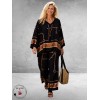 Frenzi Tweedelige Pak Zwart/Luxe Print