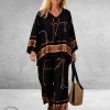 Frenzi Tweedelige Pak Zwart/Luxe Print