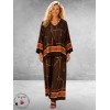 Frenzi Tweedelige Pak Bruin/Luxe Print