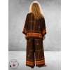 Frenzi Tweedelige Pak Bruin/Luxe Print