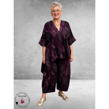 Frenzi Jasje Asymmetrisch Ribcord Aubergine