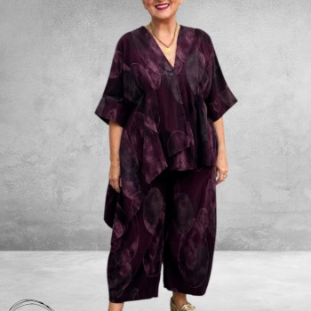 Frenzi Jasje Asymmetrisch Ribcord Aubergine