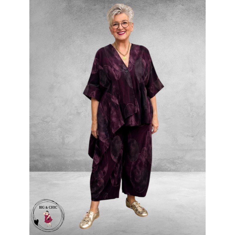 Frenzi Jasje Asymmetrisch Ribcord Aubergine