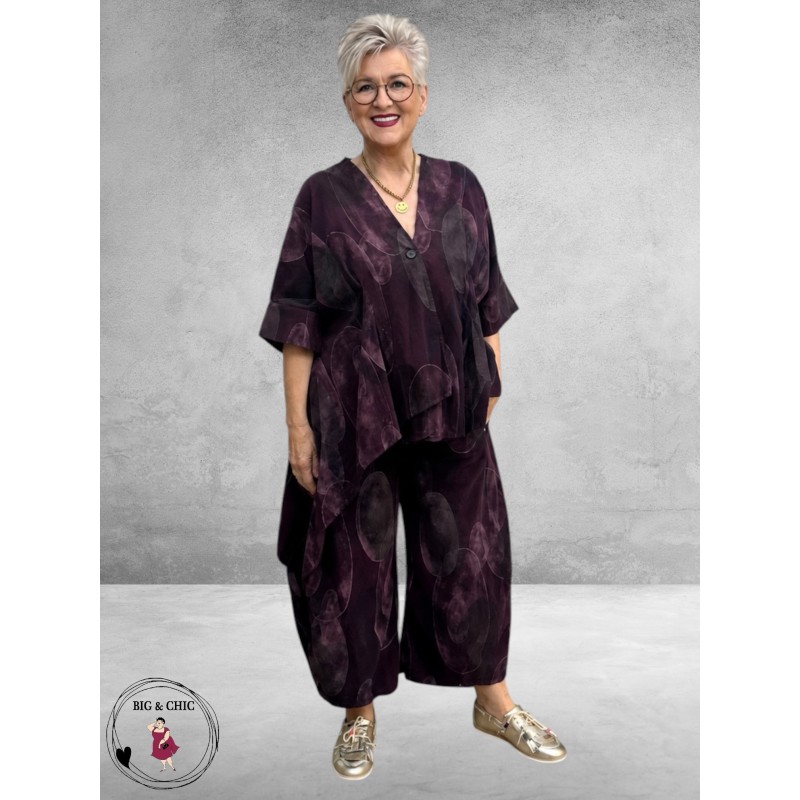 Frenzi Jasje Asymmetrisch Ribcord Aubergine