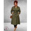 Frenzi Trenchcoat Leerlook Kaki