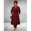 Frenzi Trenchcoat Leerlook Bordeaux