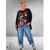 Frenzi Shirt A-Lijn Artistieke Poes Flowers