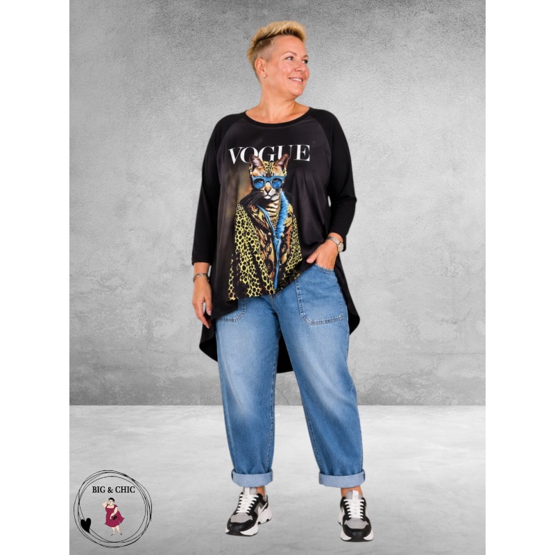 Frenzi Shirt A-Lijn Artistieke Vogue Leo
