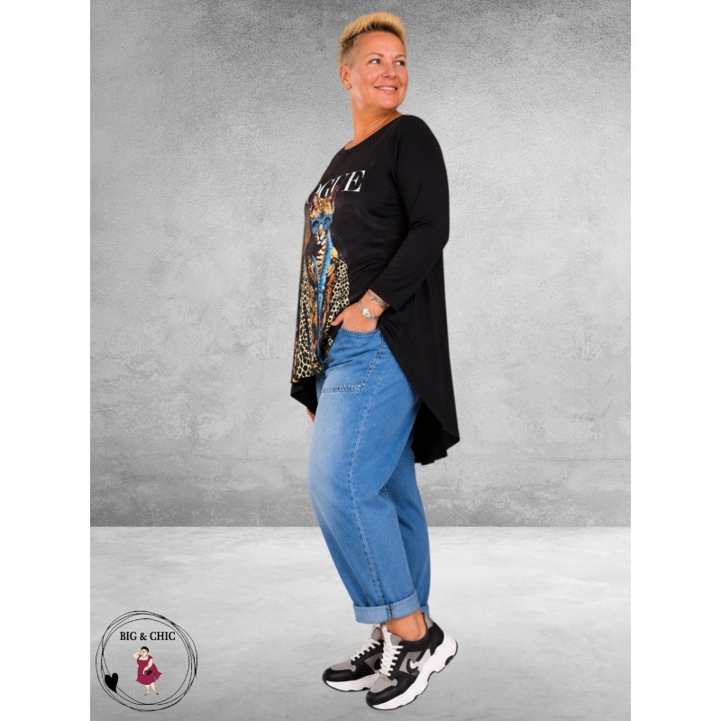 Frenzi Shirt A-Lijn Artistieke Vogue Leo