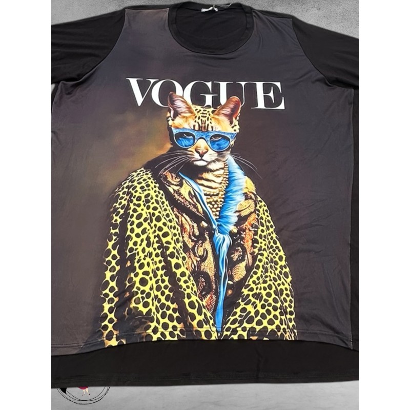 Frenzi Shirt A-Lijn Artistieke Vogue Leo
