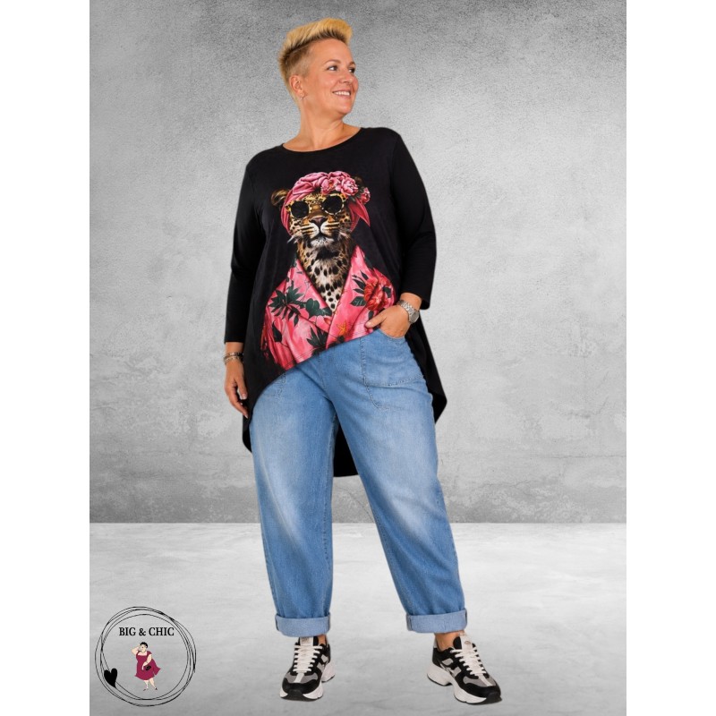 Frenzi Shirt A-Lijn Artistieke Leo Flowers