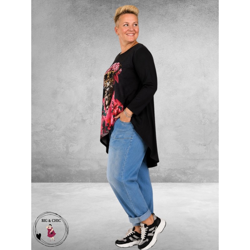 Frenzi Shirt A-Lijn Artistieke Leo Flowers