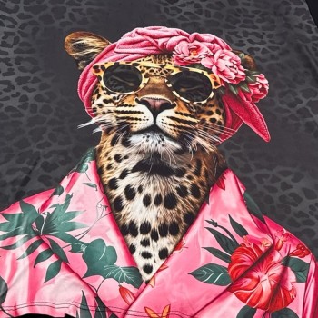Frenzi Shirt A-Lijn Artistieke Leo Flowers