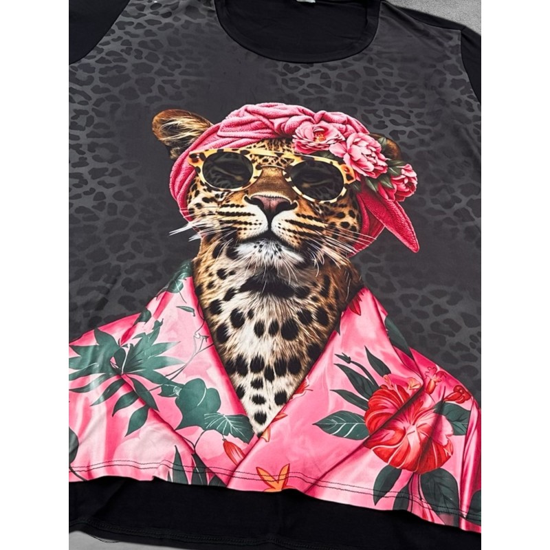 Frenzi Shirt A-Lijn Artistieke Leo Flowers