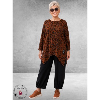 Frenzi Tuniek Roestbruin Panterprint