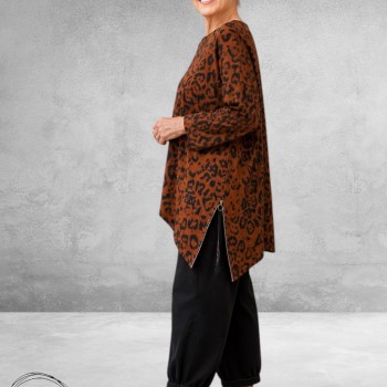 Frenzi Tuniek Roestbruin Panterprint