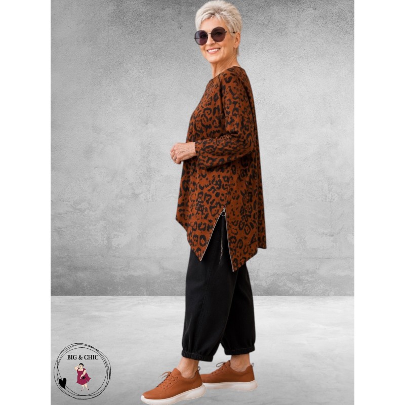 Frenzi Tuniek Roestbruin Panterprint