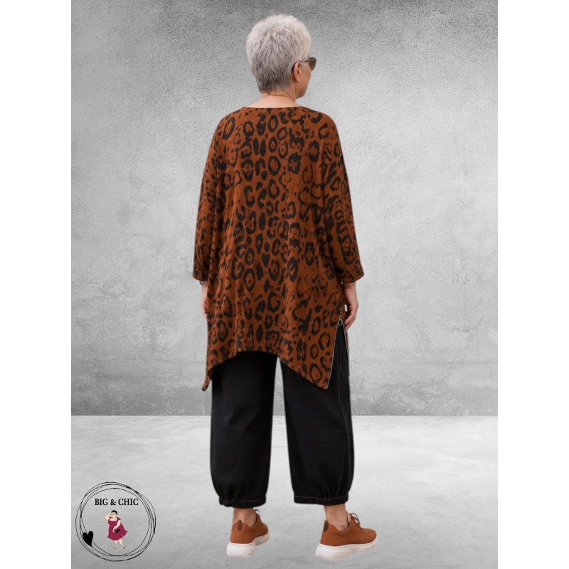 Frenzi Tuniek Roestbruin Panterprint