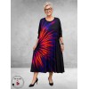Frenzi Jurk Jersey Artistieke Print Multikleur