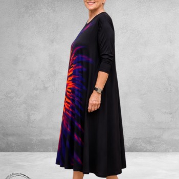Frenzi Jurk Jersey Artistieke Print Multikleur