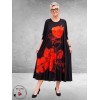 Frenzi Jurk Jersey Vurige Bloemenprint