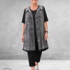 Frenzi Tuniek-Shirt 3D-Look Giletprint Grijs