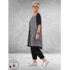 Frenzi Tuniek-Shirt 3D-Look Giletprint Grijs