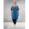 Frenzi Tuniek-Shirt 3D-Look Giletprint Jeansblauw