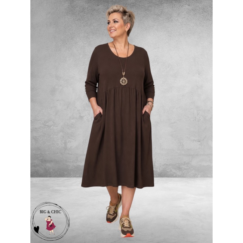 FRENZI Jurk Katoen Casual Bruin