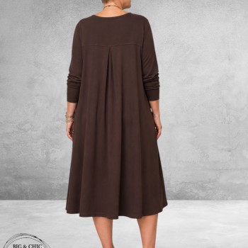 FRENZI Jurk Katoen Casual Bruin