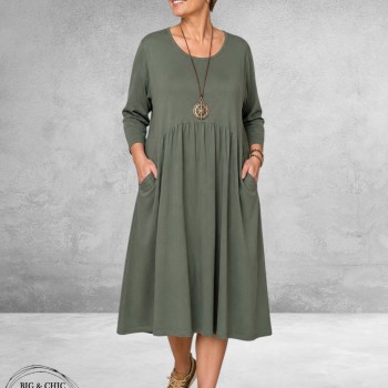 FRENZI Jurk Katoen Casual Groen