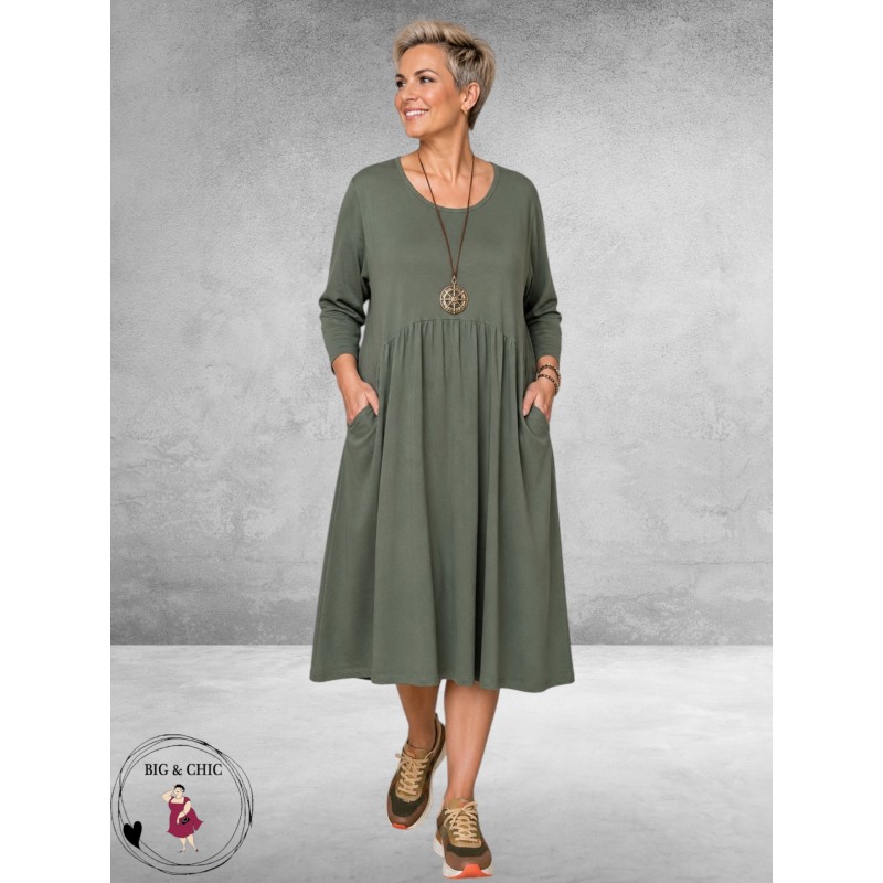 FRENZI Jurk Katoen Casual Groen