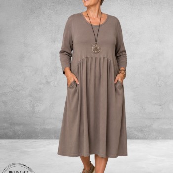 FRENZI Jurk Katoen Casual Taupe