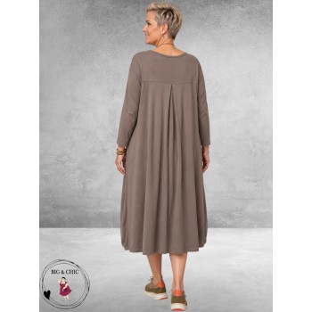 FRENZI Jurk Katoen Casual Taupe