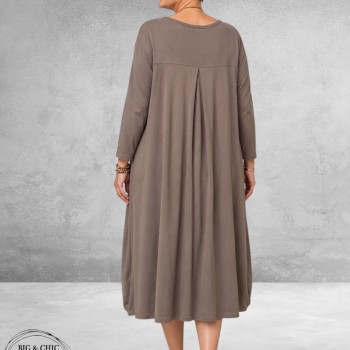 FRENZI Jurk Katoen Casual Taupe