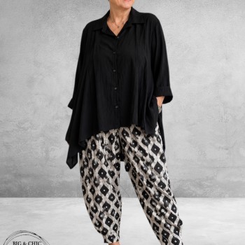 Frenzi Blouse Asymmetrisch Zwart