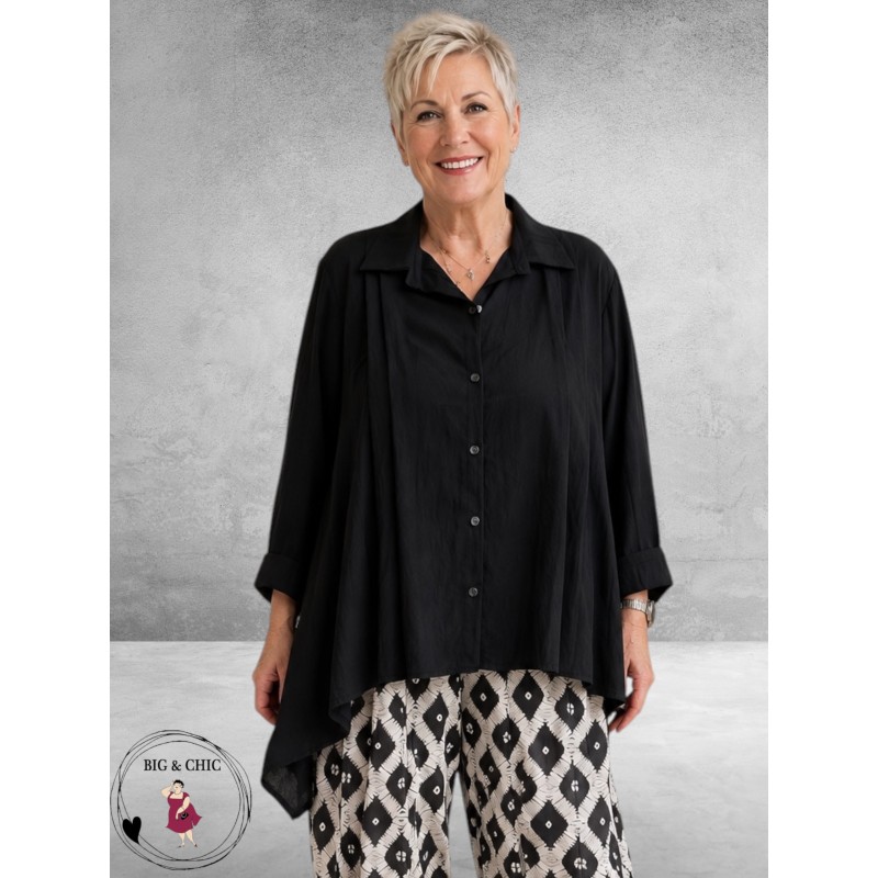 Frenzi Blouse Asymmetrisch Zwart