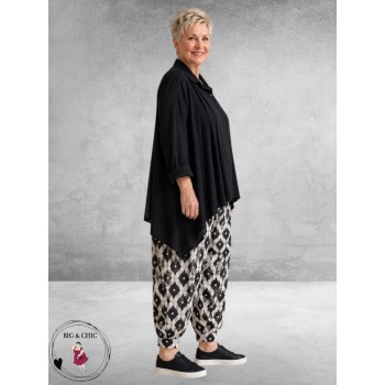 Frenzi Blouse Asymmetrisch Zwart