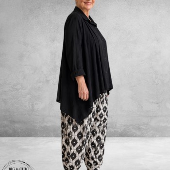 Frenzi Blouse Asymmetrisch Zwart