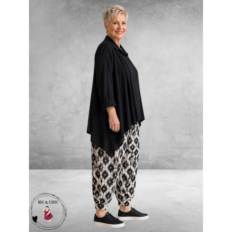 Frenzi Blouse Asymmetrisch Zwart