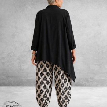 Frenzi Blouse Asymmetrisch Zwart