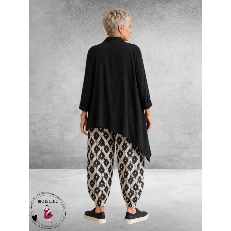 Frenzi Blouse Asymmetrisch Zwart