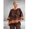 FRENZI Blouse/Shirt Bruin/Orange Luxe Print